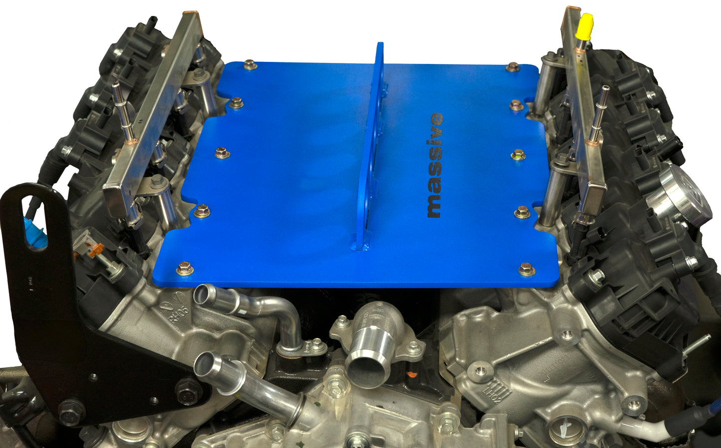 Massive Ford Godzilla Engine 7.3 6.8 Lift plate Ford Racing Blue On Engine